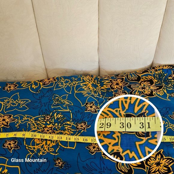 SOLD - Aloha Joe Men's Vintage Hawaiian Blue Floral Casual Dress Shirt - Picture 9 of 10